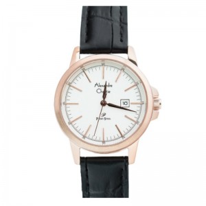 Alexandre Christie AC 1008 Rosegold White Black Leather Man MDLRGSLBA